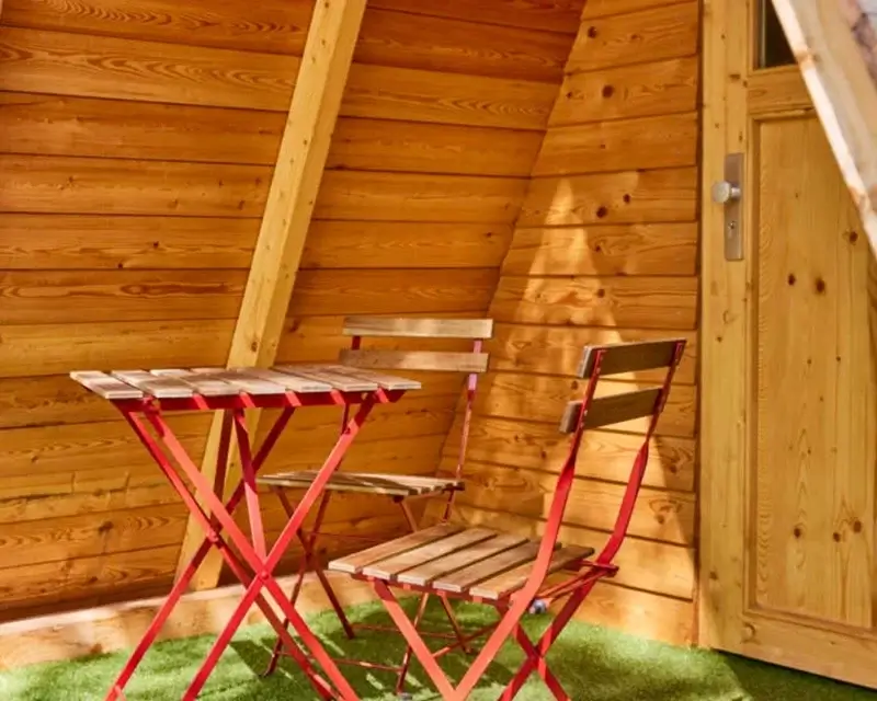 Treckinghütte Balkon am Olbasee