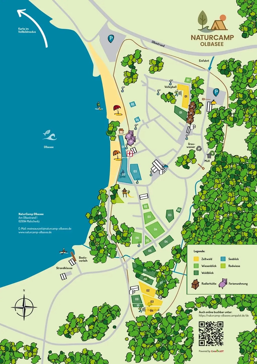 Platzplan Naturcamp Olbasee